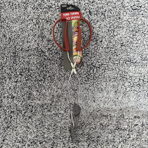 Cooking Concepts Tong Turner Pince Spatule Kitchen Red Handle Scissor Tongs New