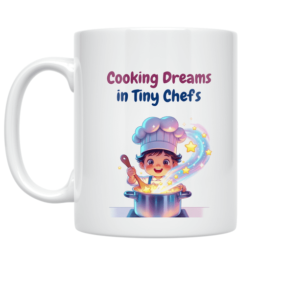 Cooking Dreams in Tiny Chefs - Young Chef Enthusiast - 11 oz Ceramic Coffee Mug