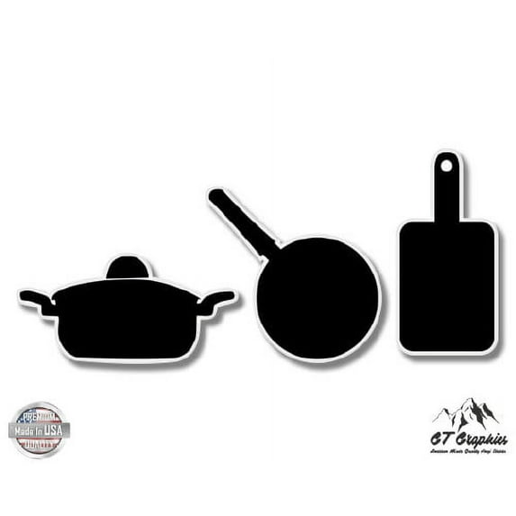 Cooking Elements Kitchen Chef Cook - 12" Vinyl Sticker Waterproof Decal