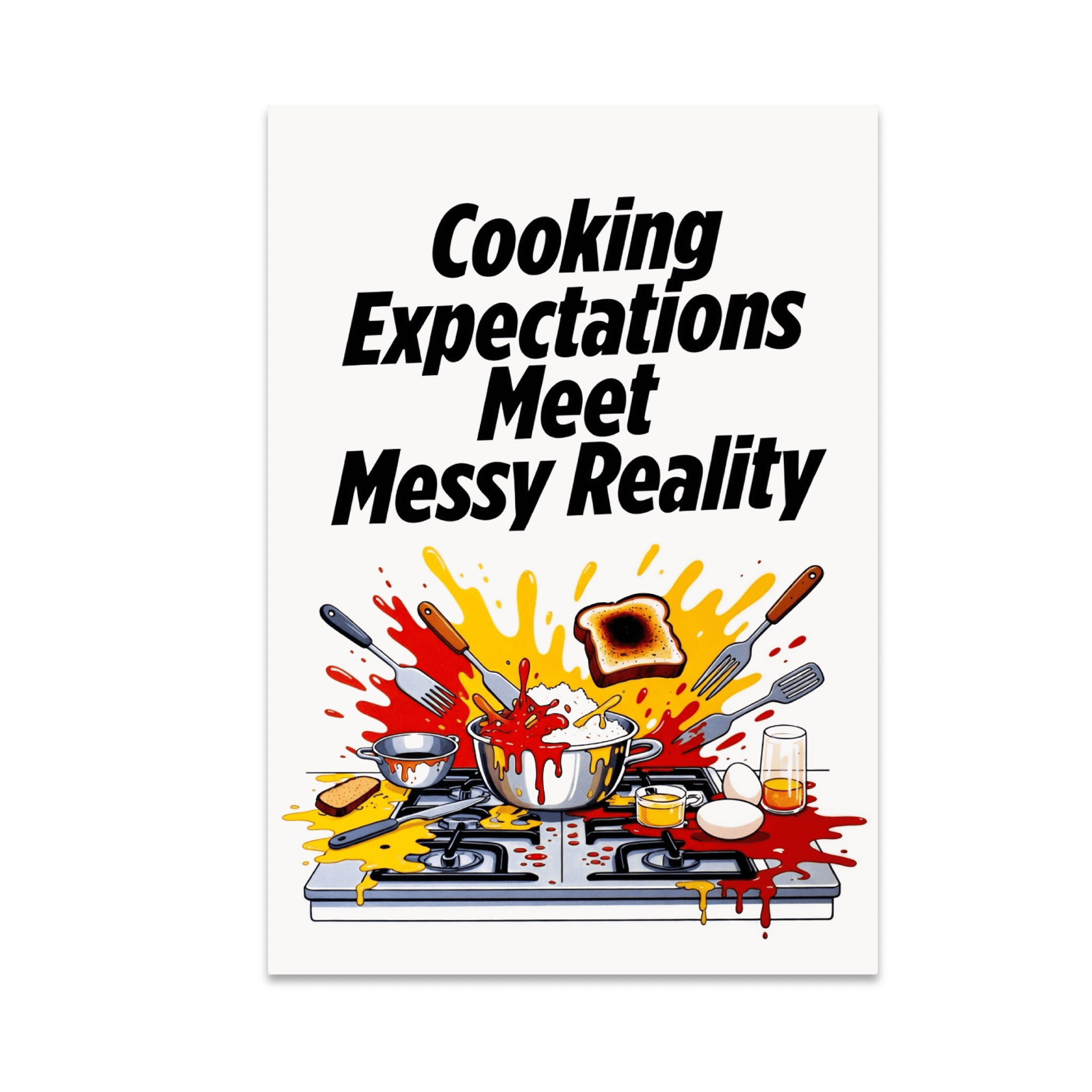 Cooking Expectations Meet Messy Reality - Kitchen Humor Decor - 13x19 ...