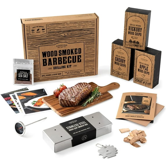 Cooking Gift Set | Wood Smoked BBQ Kit | Unique Grilling Gifts, Cooking Gifts for Dad