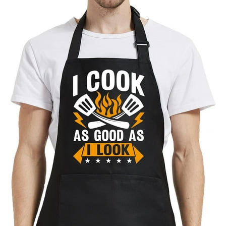Cooking Gifts for Men, Funny Aprons for Women with Pockets for Kitchen Baking Grill BBQ, Grilling Gifts for Men Chef Dad Mom Husband Wife Father’s Day Birthday