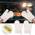 thumbnail image 1 of Cooking Gloves Disposable Food Safe Hwkond Kitchen Oven Gloves Silica GelBaking Gloves Splicing Small Fresh Fancy Heat Insulation Gloves, 1 of 8