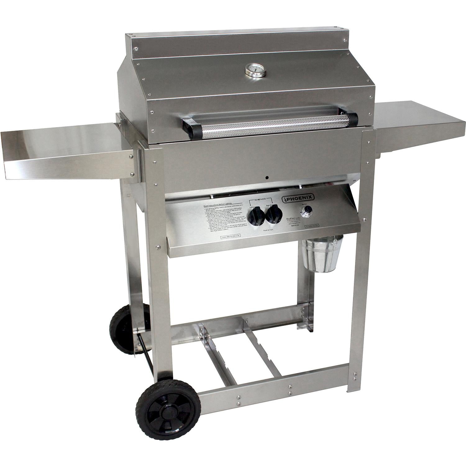 Phoenix Stainless Steel Propane Gas Grill with Side Shelves
