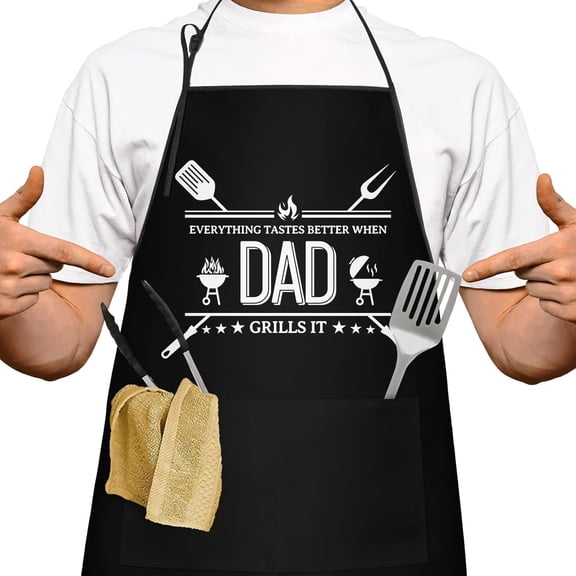 Cooking Grill Aprons for Men, Funny Chef Father’s Day Gifts from Daughter Son Birthday Christmas BBQ Grilling Gifts