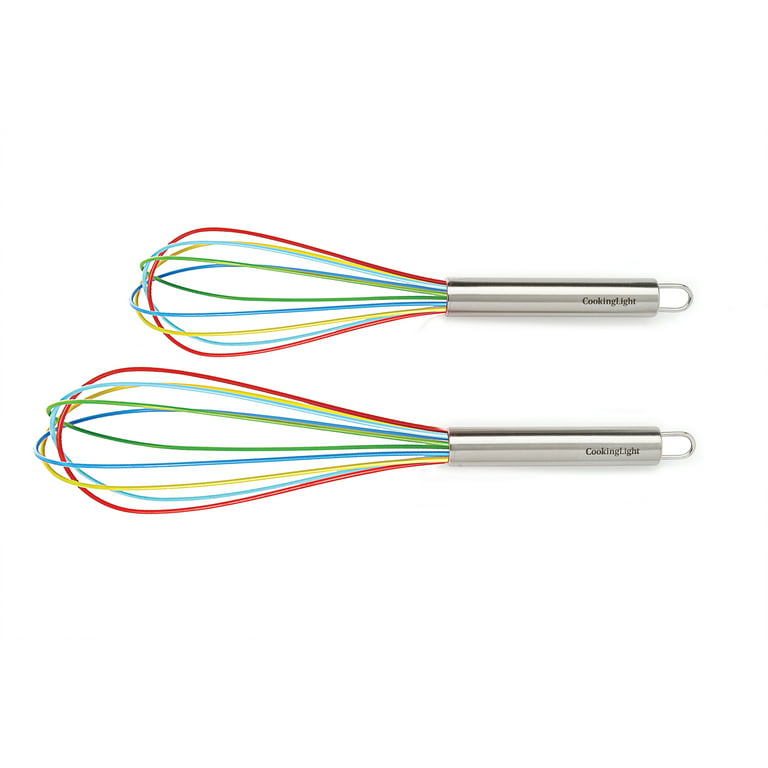 Cooking Light 2 Piece Silicone Whisk, 9 inch and 11 inch Balloon Whisks, Heat Resistant and Non-Stick, Multicolor, Size: One Size
