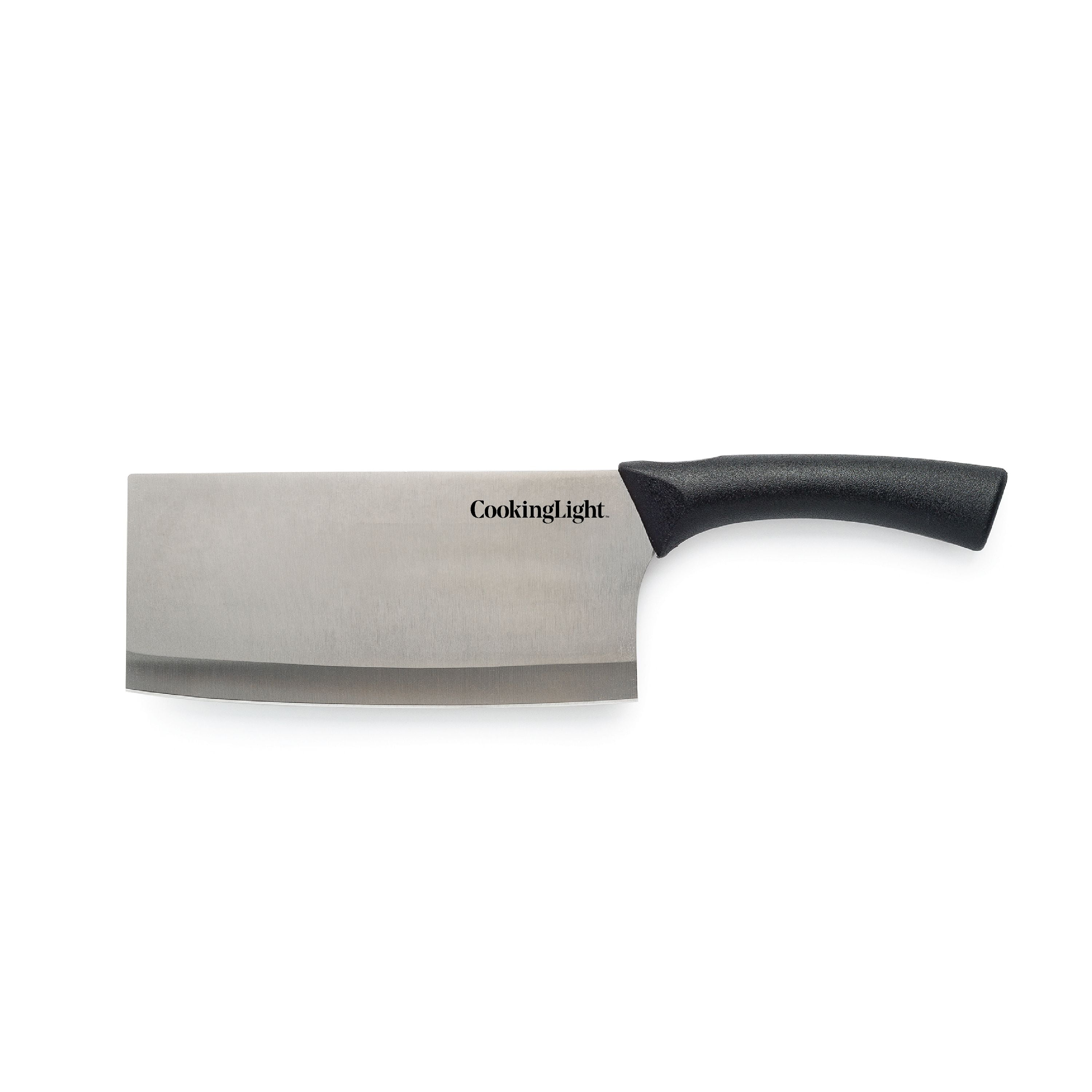 Cooking Light Stainless Steel Cleaver Kitchen Knife, 7" Blade, Black