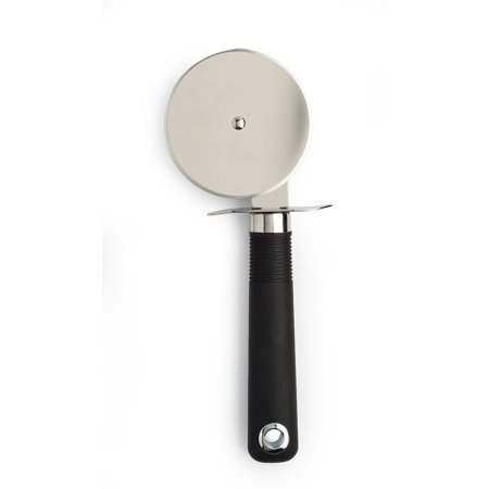Cooking Light Stainless Steel Pizza Cutter with Protective Thumb Guard, 3", Black