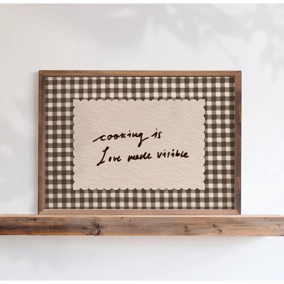 Cooking Love Made Visible Kitchen Quote Wall Decor Unframed Paper Print