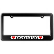 Cooking Love with Hearts License Plate Frame