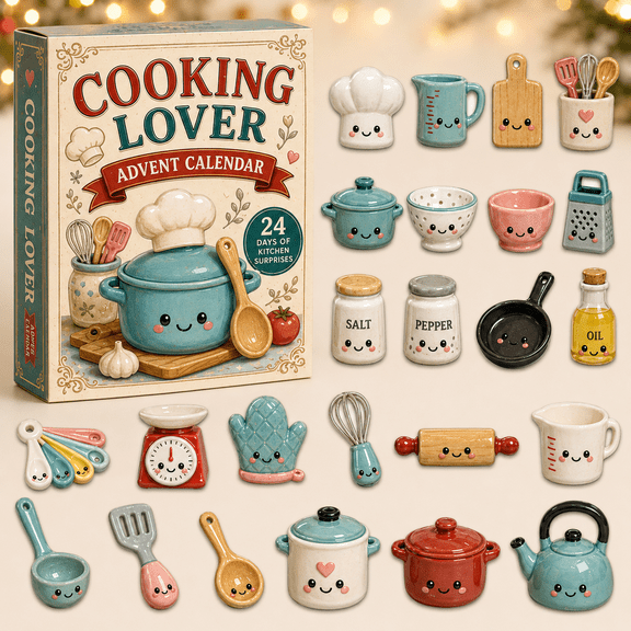 Cooking Lovers Advent Calendar 2026 - 24-Day Festive Countdown, Acrylic Charms Blind Box - Gift For Cooking Lovers