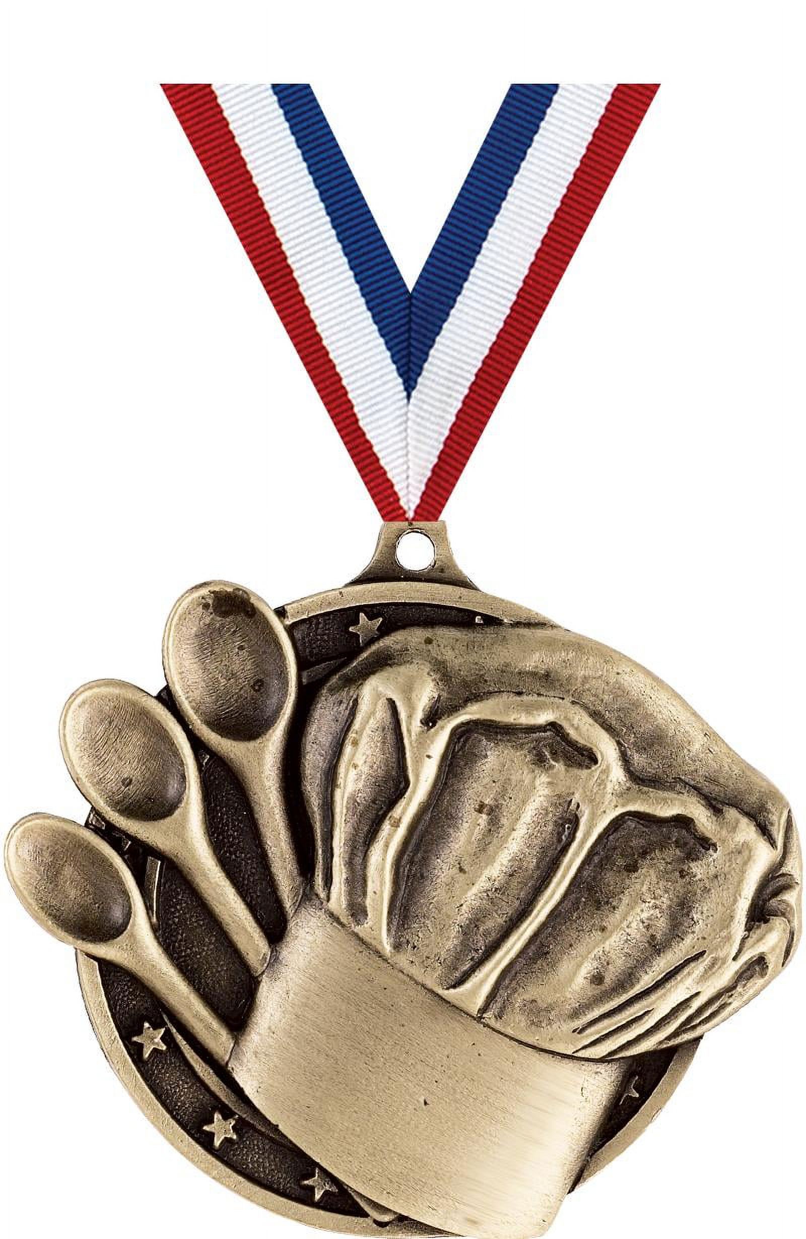 Cooking Medals, 2" Gold Diecast Cooking Medal Award 50 Pack