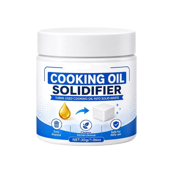 Cooking Oil Solidifier 30g Waste Grease Hardener Fast-Setting Polymer Powder for Household Kitchen and Outdoor Camping Use to Prevent Drain Clogs