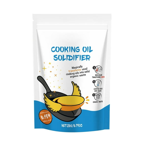 Cooking Oil Solidifier Powder (All Purpose Cleaners in All Purpose Cleaners) | 0.7 oz Waste Oil Hardener | Kitchen Waste Management & Grease Solidifying Agent