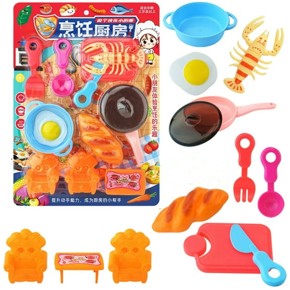 Kids Cooking Playsets, Little Chef Kitchen Role Play, ABS Pretend Food Toys, Children House Play, Social Skill Development, Educational Gift Set