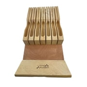 Cooking Pleasures In-Drawer Bamboo 13 Knife Organizer Knives Not Included