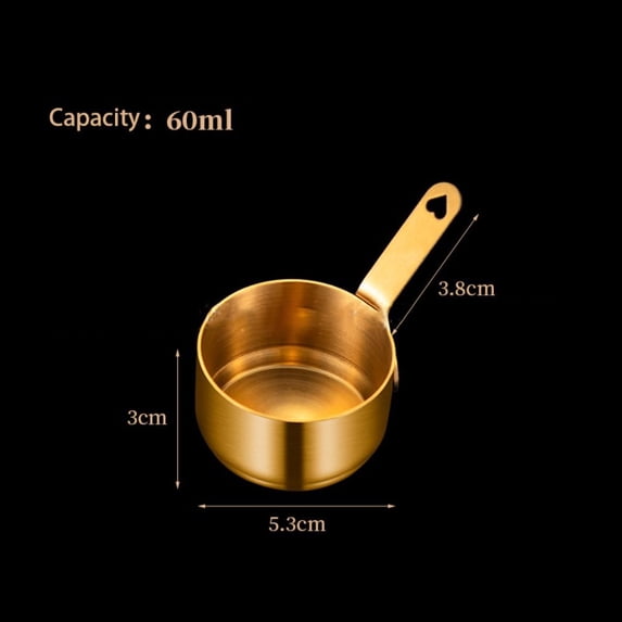 Cooking Pot Non Stick Seasoning Mixing Bowl With Handle Mini Sauce Pan Sauce Dipping Bowl Milk Pot Saucepan GOLD 5.3X3CM