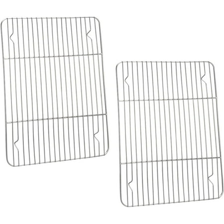 Cooking Rack Set of 2, Stainless Steel Cooking Cooling Baking Roasting Grilling Drying Rack, Rectangle 11.6'' x 9'' x0.6'', Oven & Dishwasher Safe