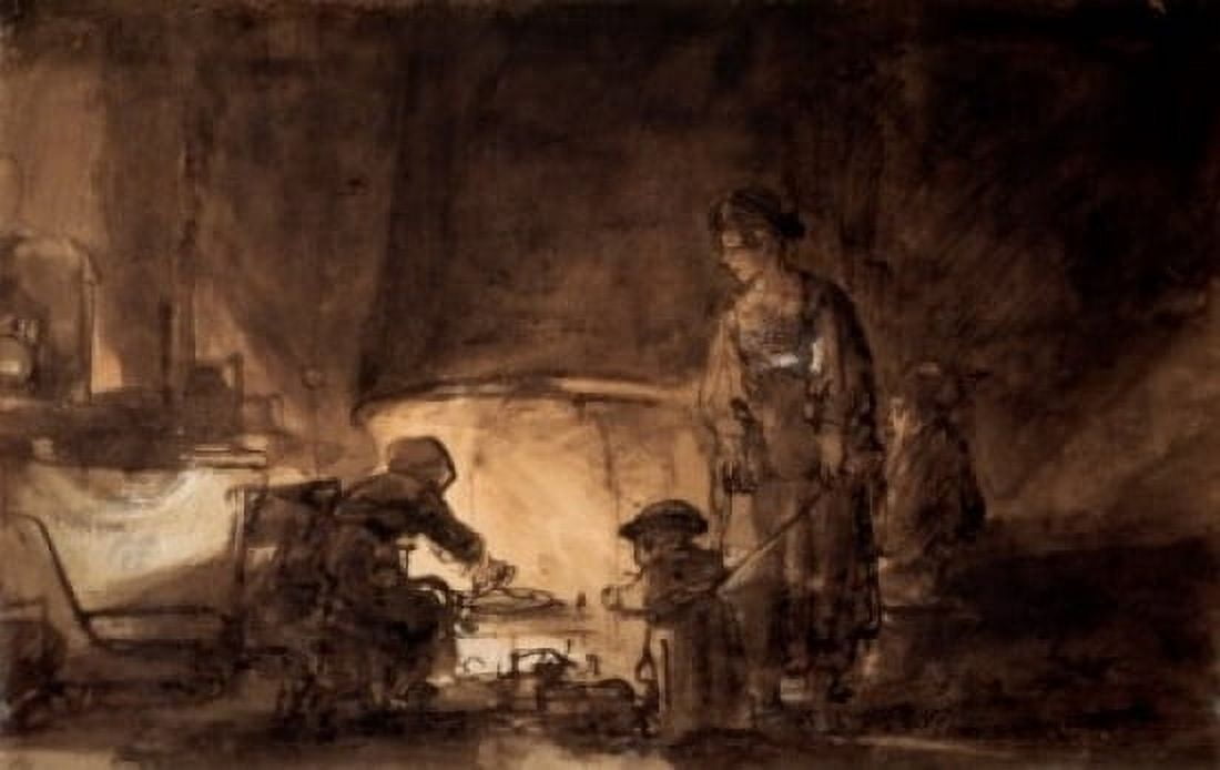 Cooking Rembrandt Harmensz van Rijn (1606-1669 Dutch) Pushkin Museum of Fine Arts Moscow Russia Canvas Art - Rembrandt Harmensz van Rijn (24 x 36)