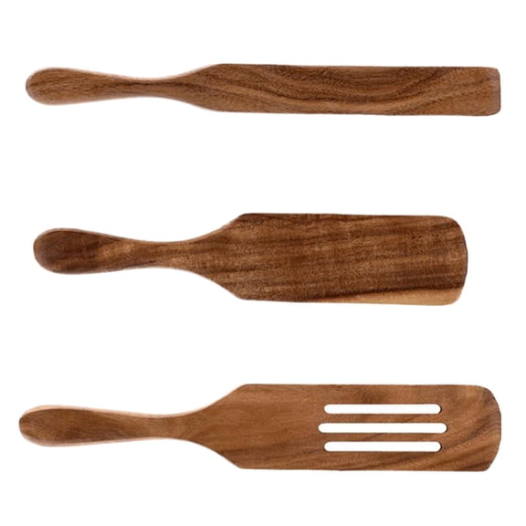 Wooden Cooking Spatula Pancake Turner Non-Stick Kitchen Utensil for Grilling, Baking, Salad and Tableware Use
