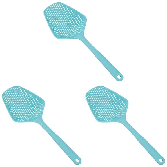 Cooking Spoon with Holes, Slotted Plastic Skimmer Utensil, Flexible Heat-resistant Kitchen Cookware for Draining Pasta, Vegetables, Stirring, Mixing, Non-Stick Multipurpose Kitchen Tool, 13.4 in, 1Pc