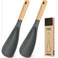 thumbnail image 1 of Nonstick, BPA-Free Matte Silicone Cooking Spoon with Wood Handle, 1 of 7
