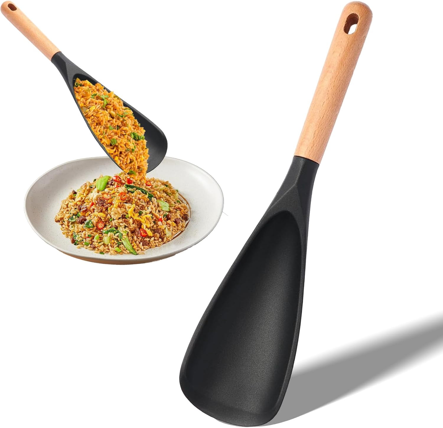 Cooking Spoon for Nonstick Cookwares, Multifunction Silicone Spatula ...