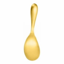 Cooking Spoon,Rice Scooper ,Large Serving Spoons for Buffet, Stainless Steel Cooking Spoon for Rice with Long Handle, Metal Kitchen Spoons for Cooking/Mixing/Baking, Serving Utensils(Gold)