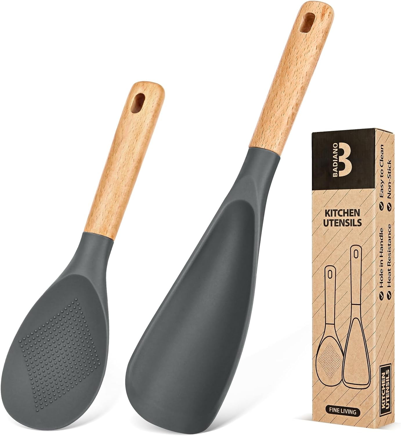 Cooking Spoon and Rice Scooper for Nonstick Cookwares, Great for ...