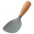 thumbnail image 1 of Cooking Spoon and Rice Scooper for Nonstick Cookwares, Wood Handle Spoon for Scoop, Mixing, and Scrape, Great for Cooking and Serving Sturdy BPA-Free Matte Silicone, 1 of 5