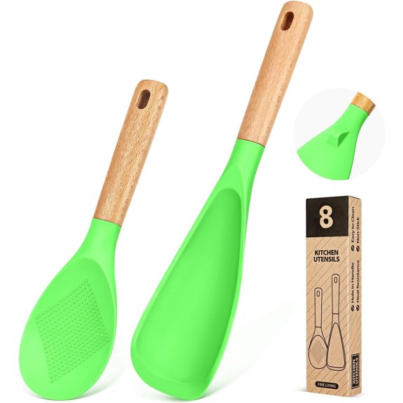 Cooking Spoon and Rice Scooper for Nonstick Cookwares,  for Cooking and Serving Sturdy  Matte ,  Handle Spoon for Mixing, Scoop, and Scrape ( )