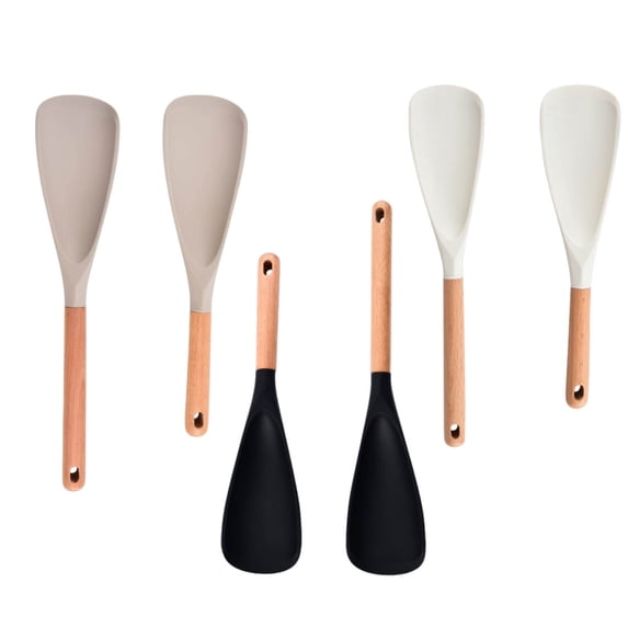Cooking Spoon for Nonstick Cookware - Wooden Handle, Non-scratch Stirring, Easy-clean Design for Mixing and Scraping