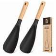 thumbnail image 1 of Cooking Spoon for Nonstick Cookwares, Great for Cooking and Serving Sturdy Matte Silicone, Wood Handle Spoon for Mixing, Scoop, and Scrape, 1 of 7
