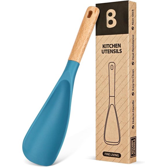 Cooking Spoon for Nonstick Cookwares, for Cooking and Serving Sturdy Matte , Handle Spoon for Mixing, Scoop, and Scrape (TURQ, 11.4 inch)