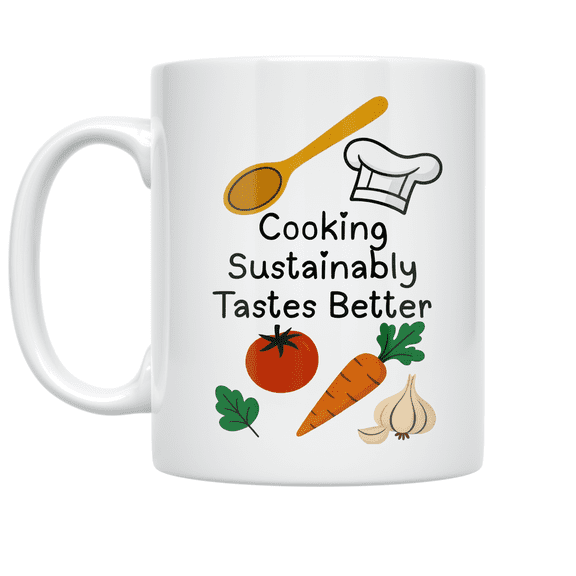 Cooking Sustainably Tastes Better - Sustainable Cooking Enthusiast - 11 oz Ceramic Coffee Mug
