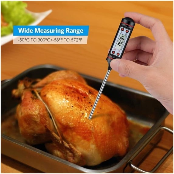 Cooking Thermometer Kitchen Thermometer Meat Thermometer Ultra-Long Instant Reading Probe With ° C / ° F Button - Grill, Bbq, Steak, Candy, Milk, Water Bath Pastry