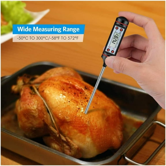 Cooking Thermometer Kitchen Thermometer Meat Thermometer Ultra-Long Instant Reading Probe With C / F Button - Grill, Bbq, Steak, Candy, Milk, Water Bath Pastry