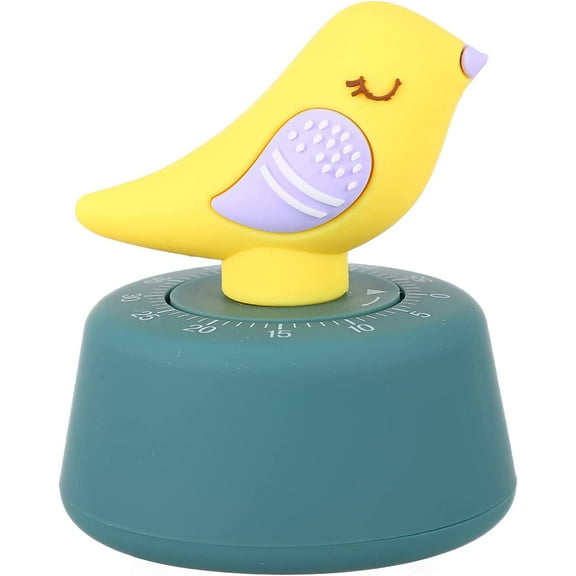 Cooking Timer, Kitchen Timer Manual, Mechanical Cute Bird Wind Up Timer Alarm Clock Cartoon Animal Countdown Timer for Kids for Classroom, Home, Study and Cooking Bake Sport Game(Yellow Bird)