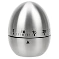 thumbnail image 1 of Cooking Tools Kitchen Timer Stainless Steel Egg 60 Minutes Mechanical Time Clock Counting Cute Kitchen Egg Timer, 1 of 7