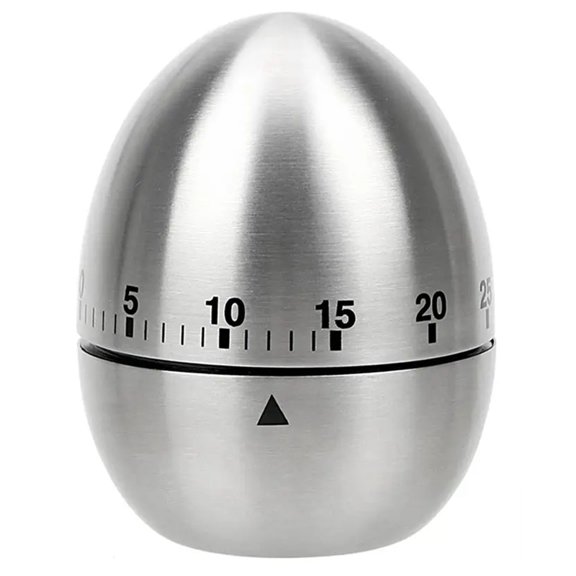 Cooking Tools Kitchen Timer Stainless Steel Egg 60 Minutes Mechanical Time Clock Counting Cute Kitchen Egg Timer