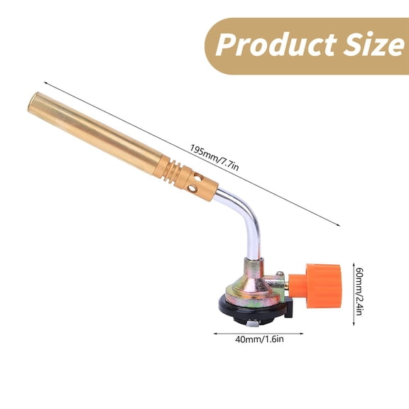 Cooking Torch, Kitchen Culinary Grilling Torch Lighter for Searing Meat, Charcoal Lighter, Bbq And Campfire Starter (Tank Not Included) (7.5X1.5In) Gold