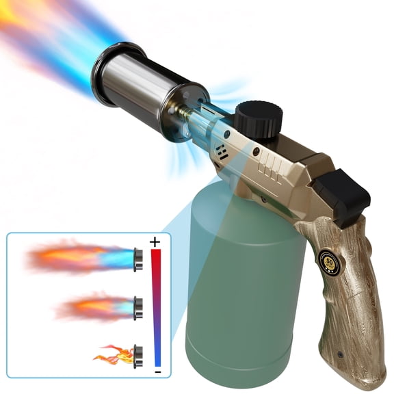 Cooking Torch for Kitchen, Adjustable Flame Food Torch with Auto Ignition for BBQ, Crème Brûlée and Outdoor Cooking