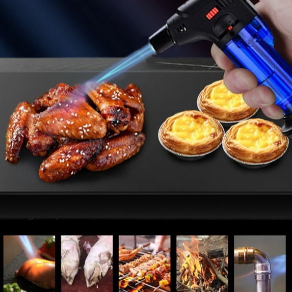 Cooking Torches, Kitchen Tools, Butane Lighter Refillable with Safe Lock, in Blue, Super Strong Blue Flame for Kitchen Crème Brûlée