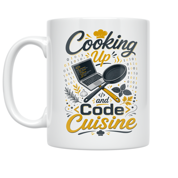 Cooking Up Code and Cuisine - Digital Nomad Chef - 11 oz Ceramic Coffee Mug