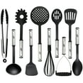 thumbnail image 1 of Cooking Utensils - 10 Nylon Stainless Steel Kitchen Supplies - Non-Stick and Heat Resistant Cookware set - New Chef's Gadget Tools Collection - Great Silicone Spatula - Best Holiday Gift Idea., 1 of 7