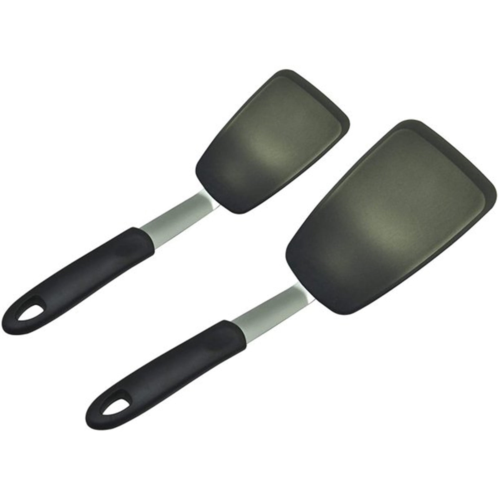 Black Silicone and Stainless Steel Turner Set, 2 Pieces