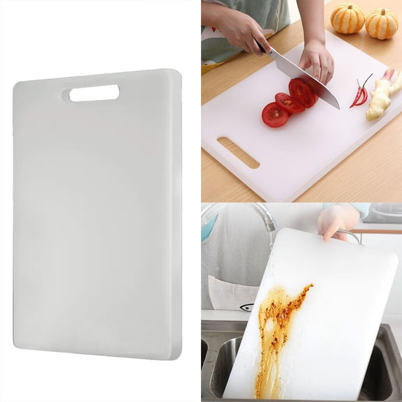 Cooking Utensils Kitchen Board with Non Juicing Slot and Feet for Stable Prep and Dining, 11.88 inch, White