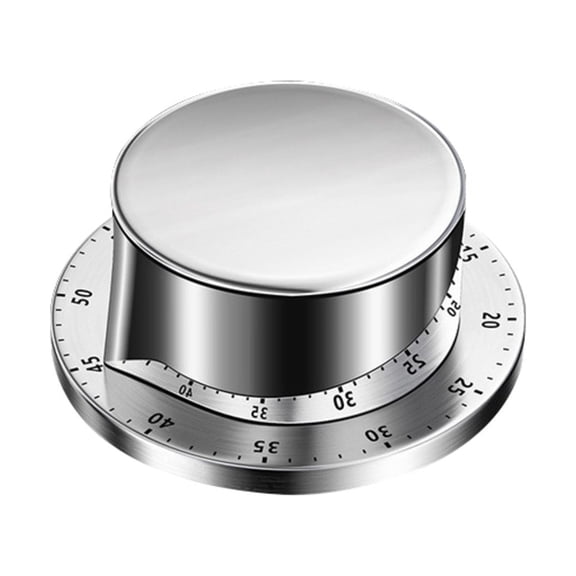 Cooking Utensils Kitchen Timer Clock for Precision Cooking Exquisitely Crafted Stainless Steel Mechanical No Battery Loud Alarm Countdown Device for Cooks, White