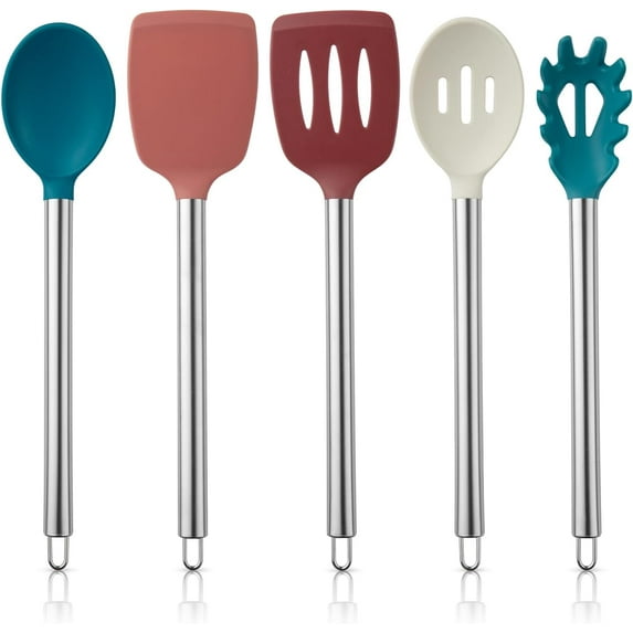 COOK WITH COLOR 5-Pc Cooking Utensils Set Kitchen Gadgets & Essentials, Multicolor
