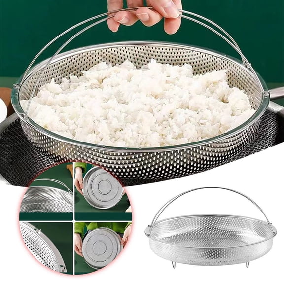 Cooking Utensils Product Category 304 Stainless Steel Steamer Rack for Universal Round Steam Plate – Rustproof Heat Steaming Solution for Rice Dumplings Vegetables and More, 9.64 inch, Gray